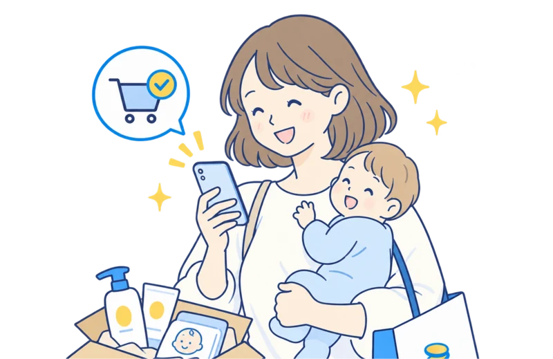 ママと赤ちゃんのイラスト